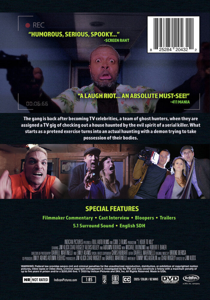 1 hour to kill - Back Panel - DVD