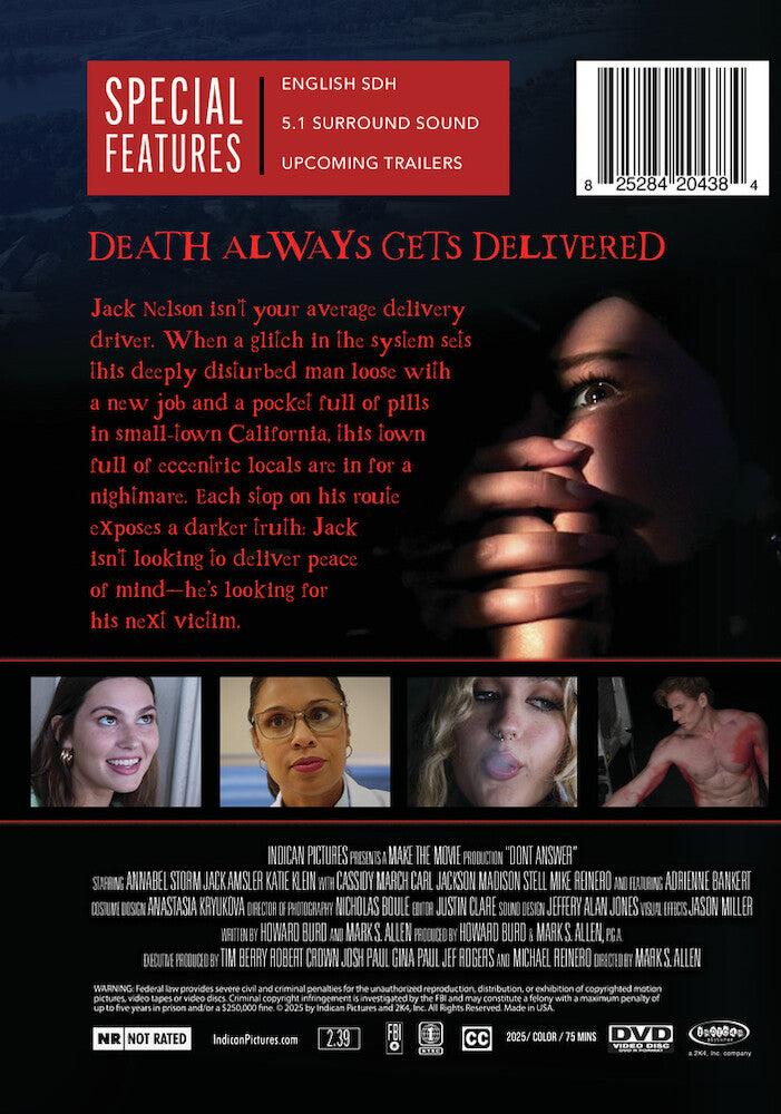 Don't Answer - Back Panel - 