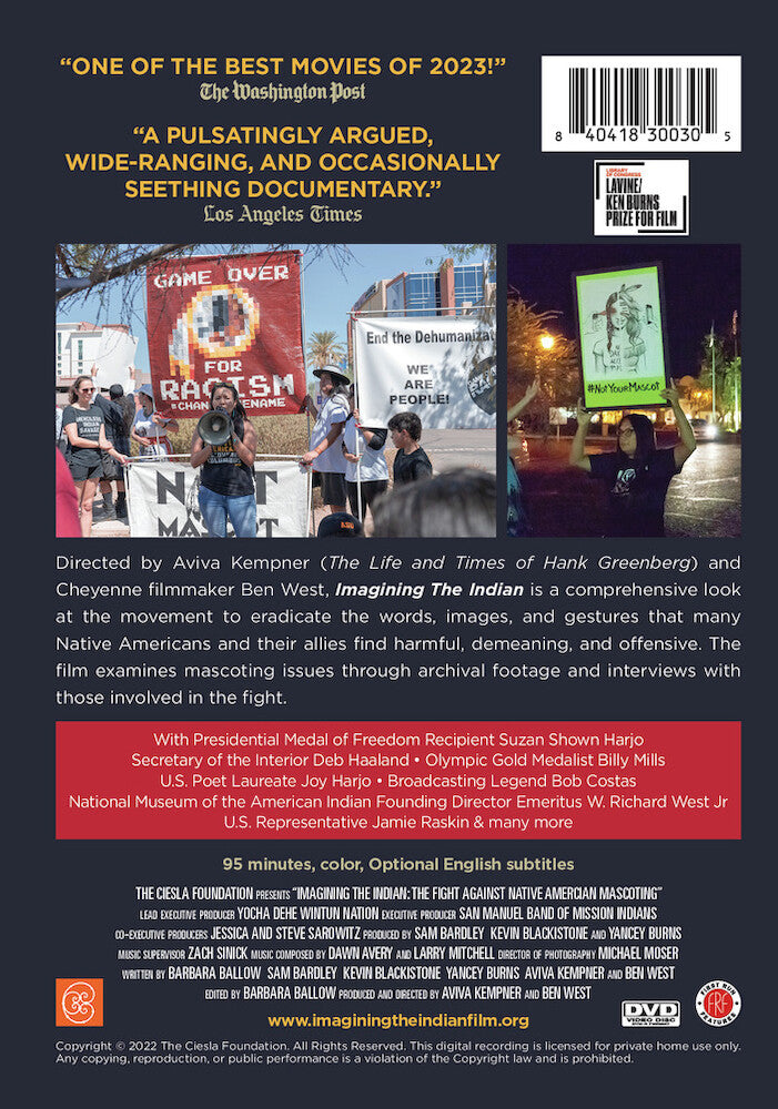 imagining the indian: the fight against native american mascoting - Back Panel - DVD