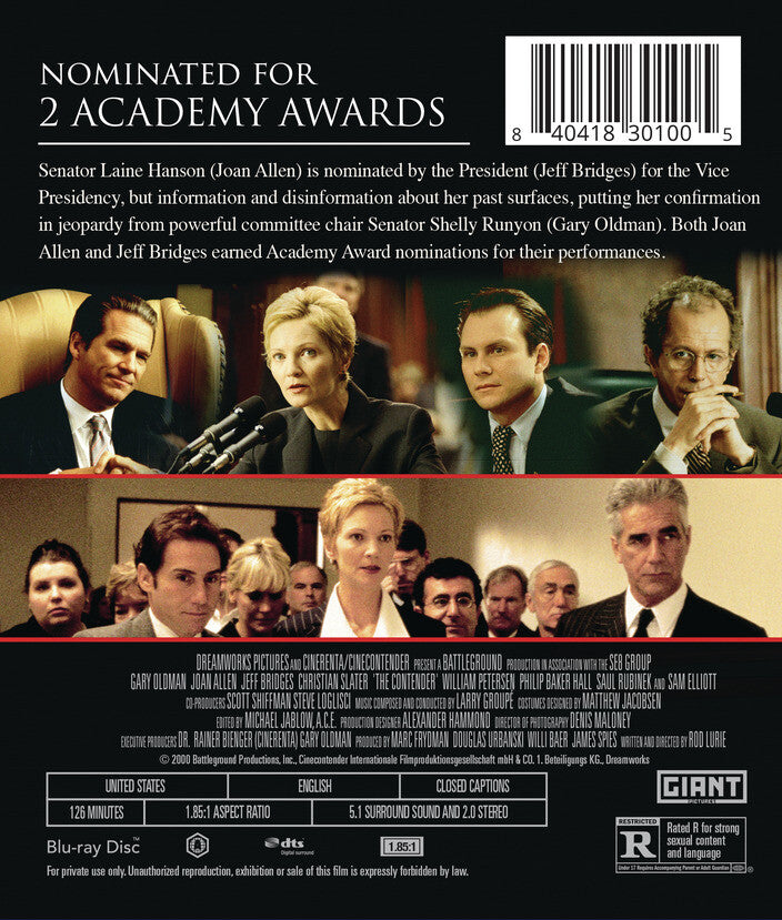 the contender - Back Panel - Blu-ray