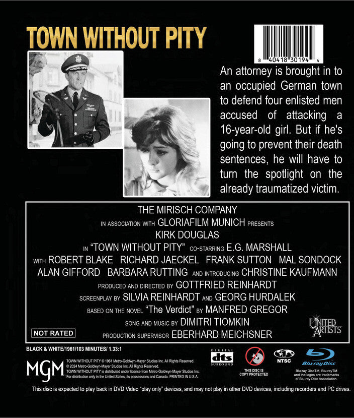 town without pity - Back Panel - Blu-ray
