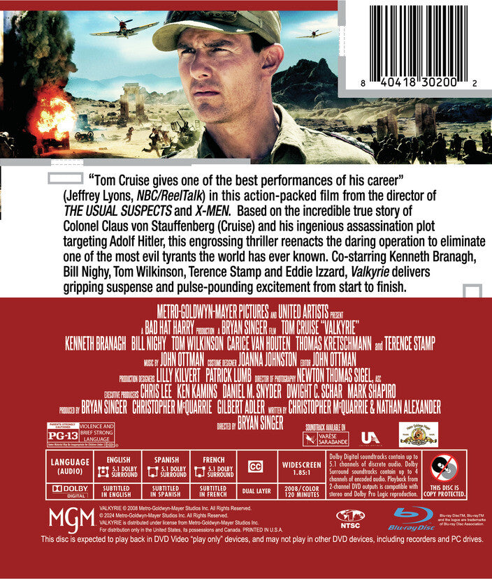 valkyrie - Back Panel - Blu-ray
