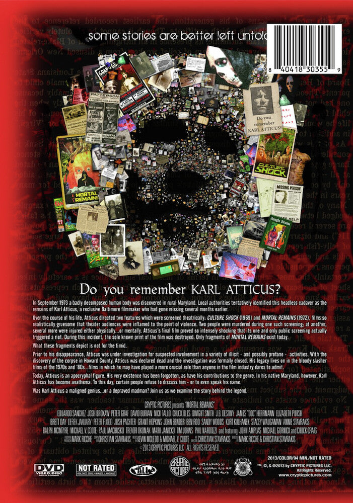 mortal remains 10th anniversary re-release - Back Panel - DVD
