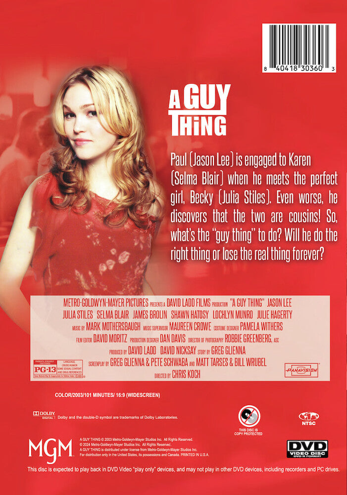 a guy thing - Back Panel - DVD