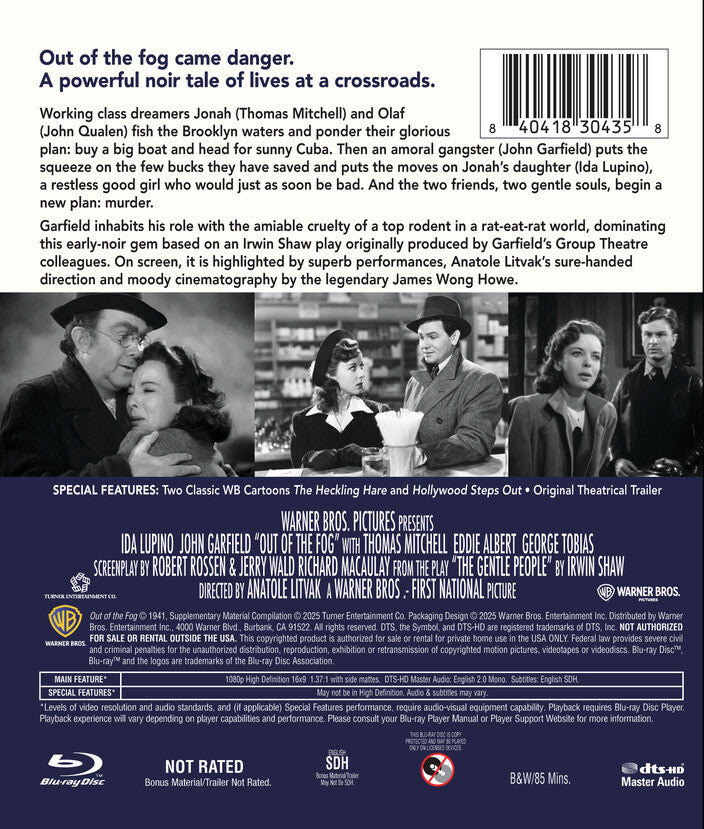 out of the fog - Back Panel - Blu-ray