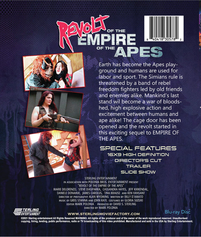 revolt of the empire of the apes - Back Panel - Blu-ray