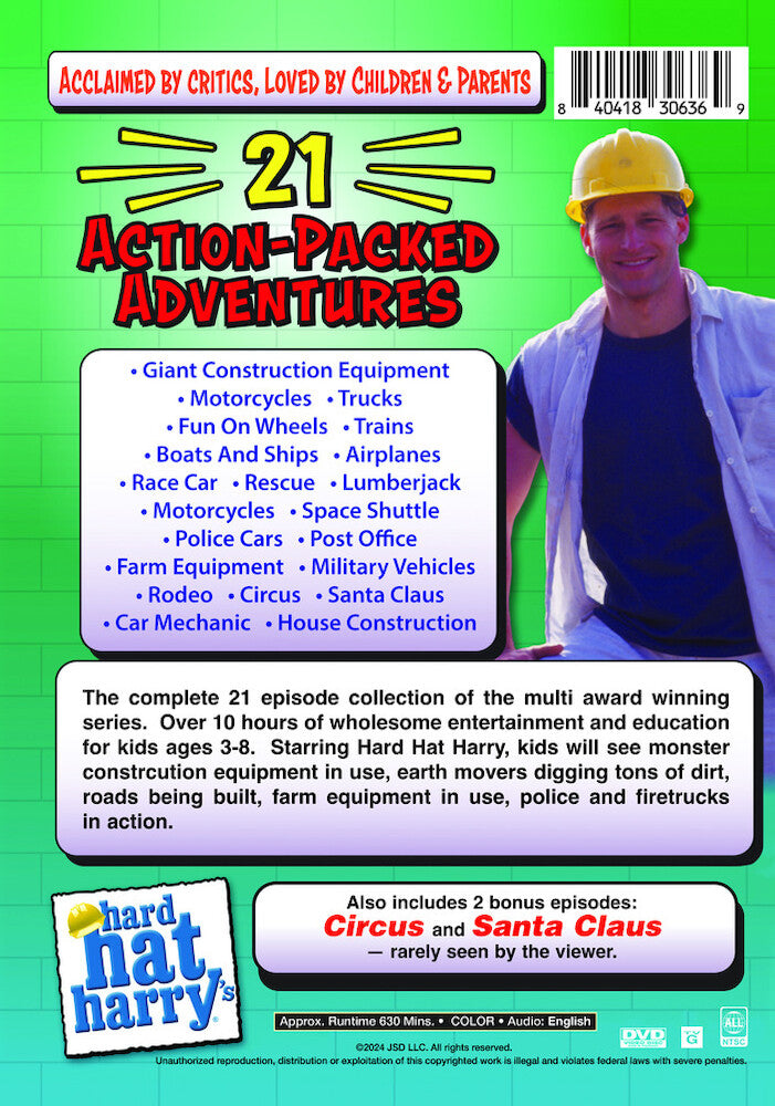 hard hat harry's real life adventures for kids - Back Panel - DVD