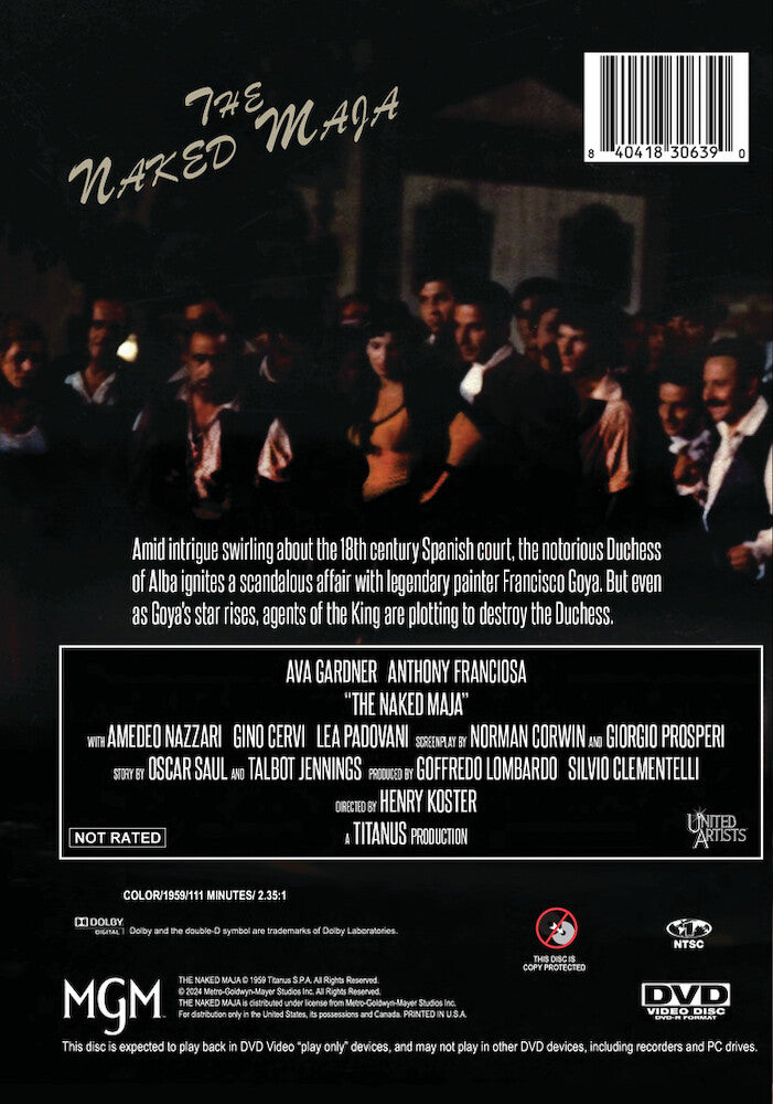 the naked maja - Back Panel - DVD