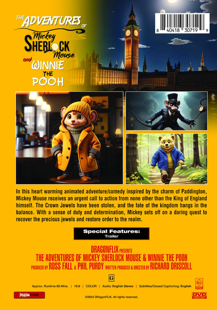 the adventures of mickey sherlock mouse and winnie the pooh - Back Panel - DVD