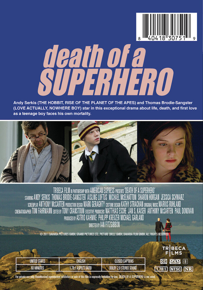 death of a superhero - Back Panel - DVD