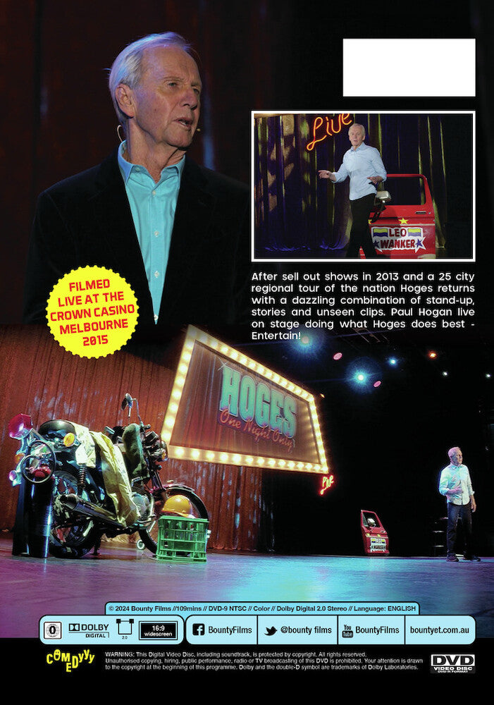 Hoges - One Night Only - Back Panel - 