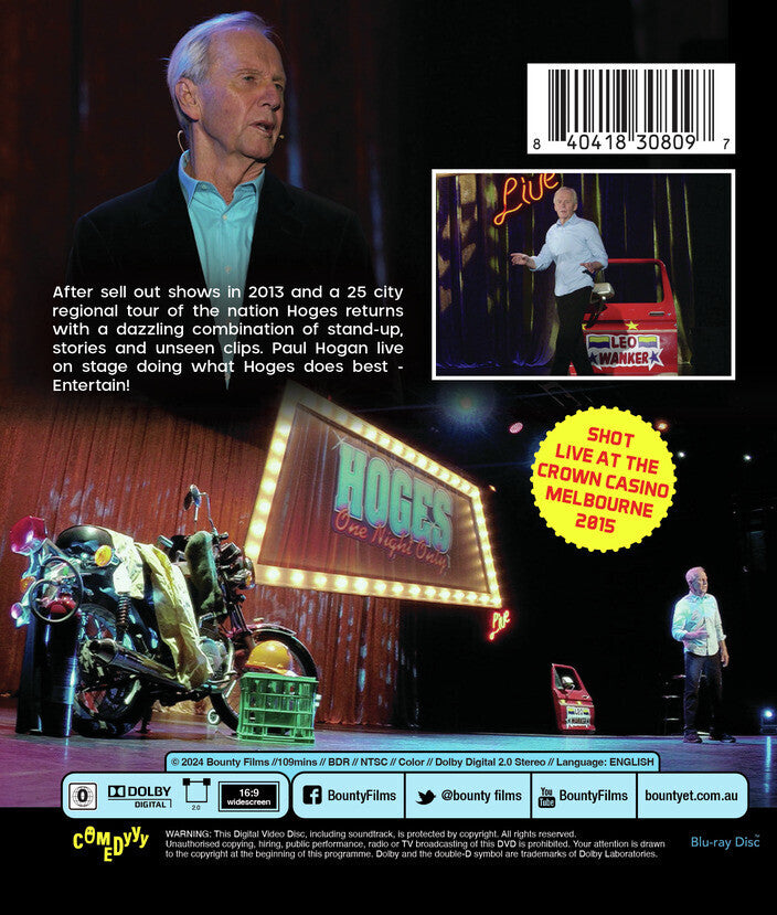 Hoges - One Night Only - Back Panel - 