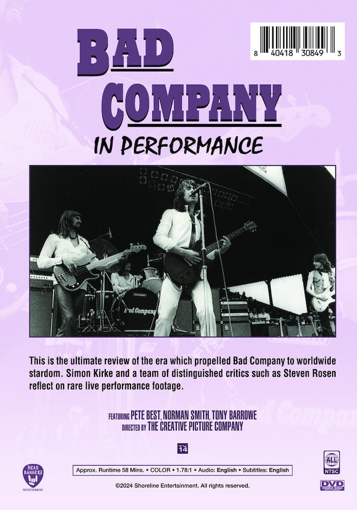 bad company: in performance - Back Panel - DVD