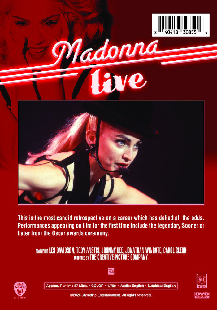 madonna: live - Back Panel - DVD