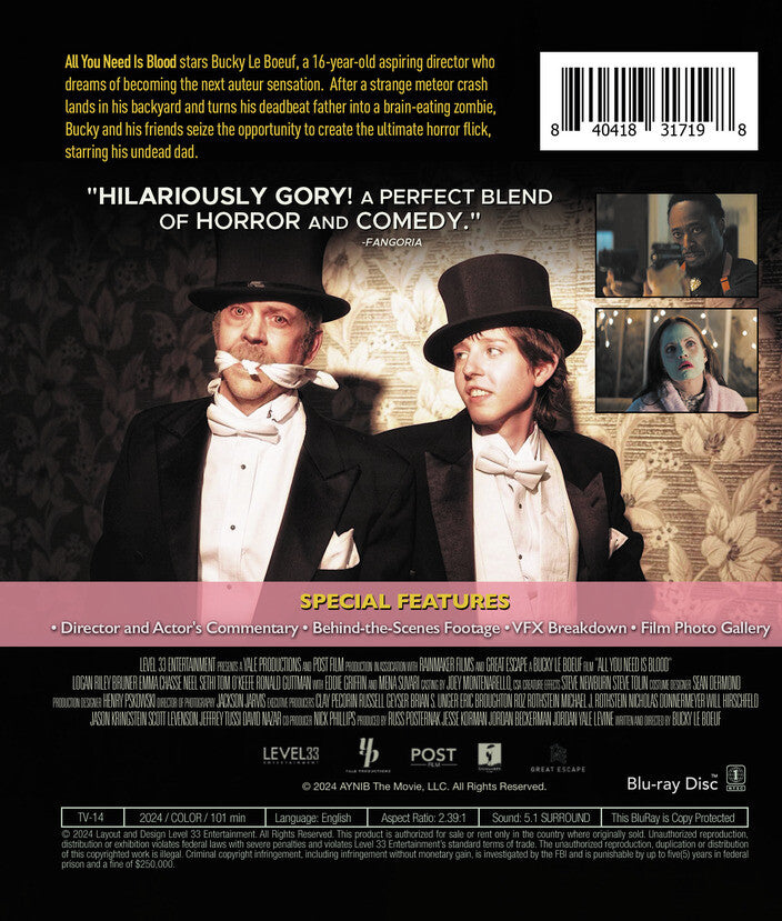 all you need is blood - Back Panel - Blu-ray