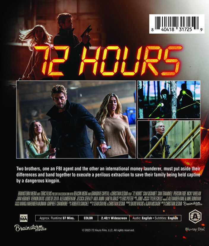 72 hours - Back Panel - Blu-ray