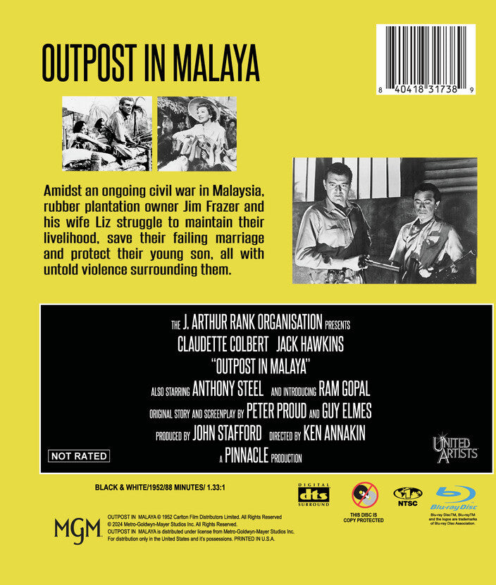 outpost in malaya - Back Panel - Blu-ray