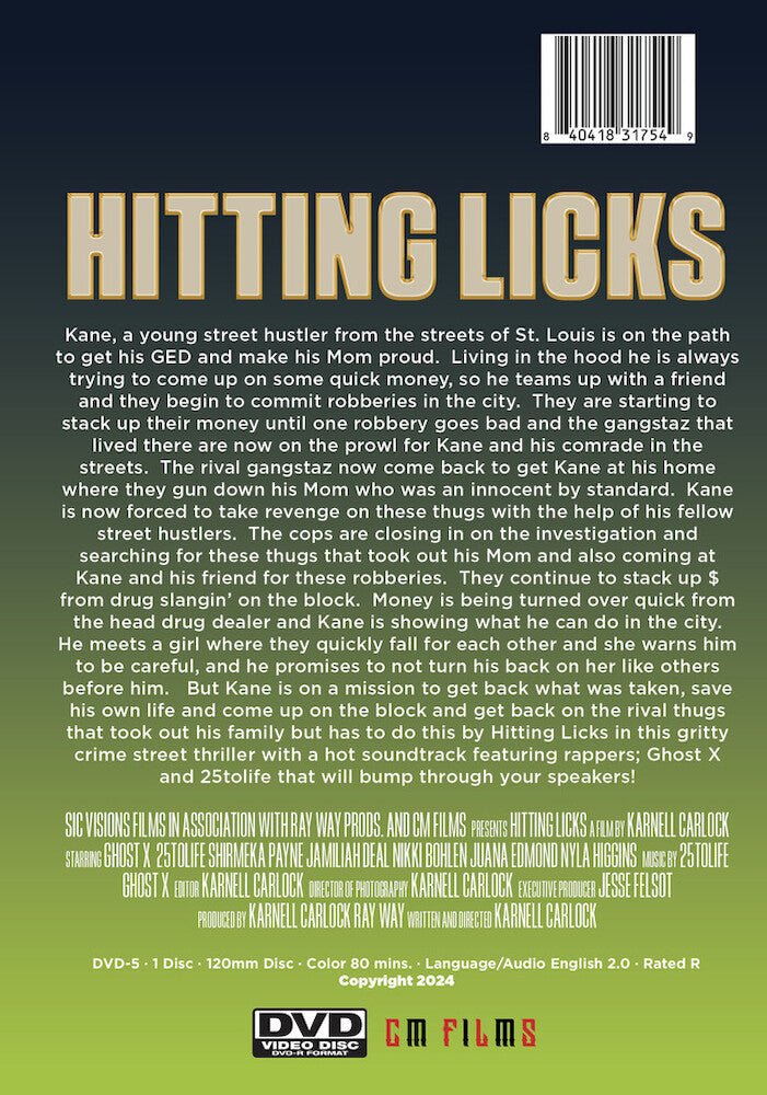 hitting licks - Back Panel - DVD