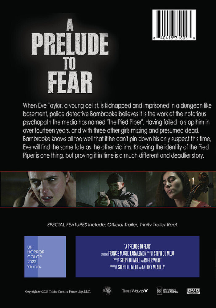 a prelude to fear - Back Panel - DVD
