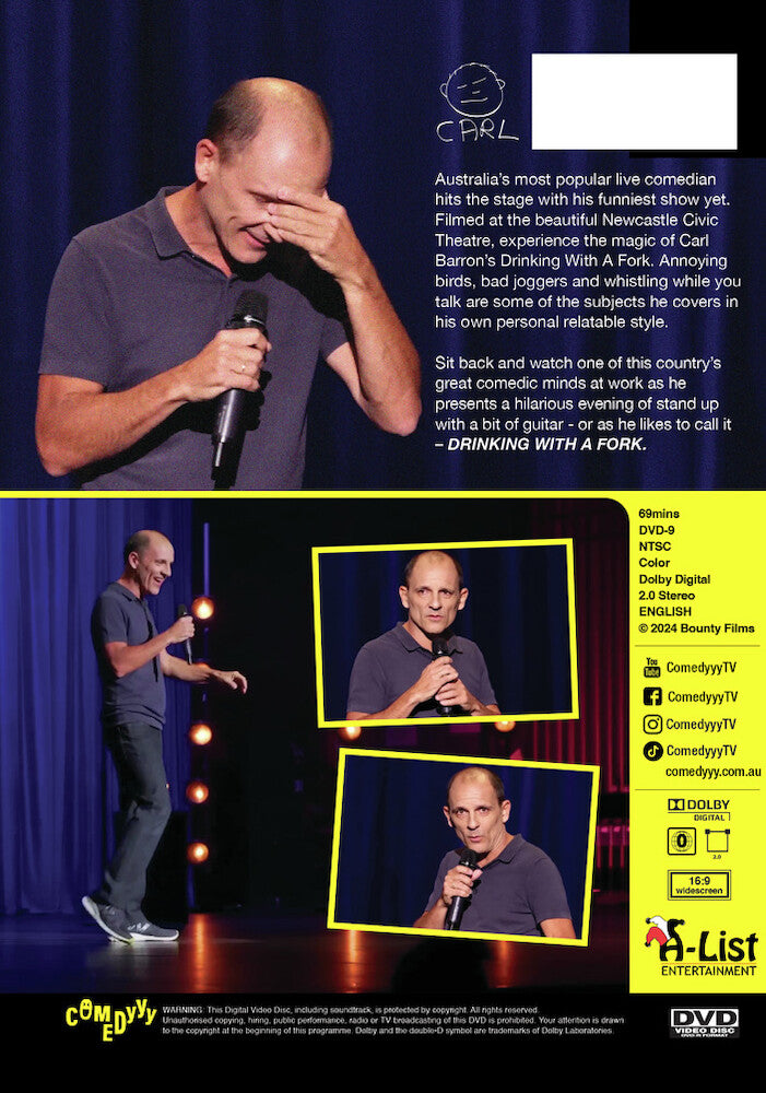 Carl Barron: Drinking With A Fork - Back Panel - 