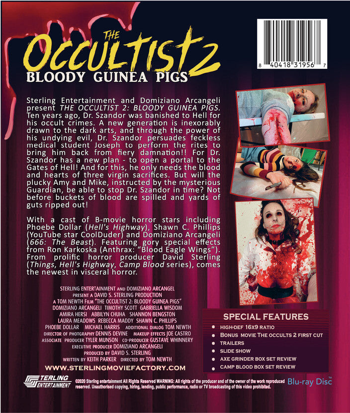 the occultist 2: bloody guinea pigs - Back Panel - Blu-ray