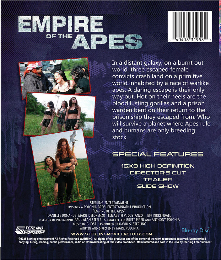 empire of the apes - Back Panel - Blu-ray