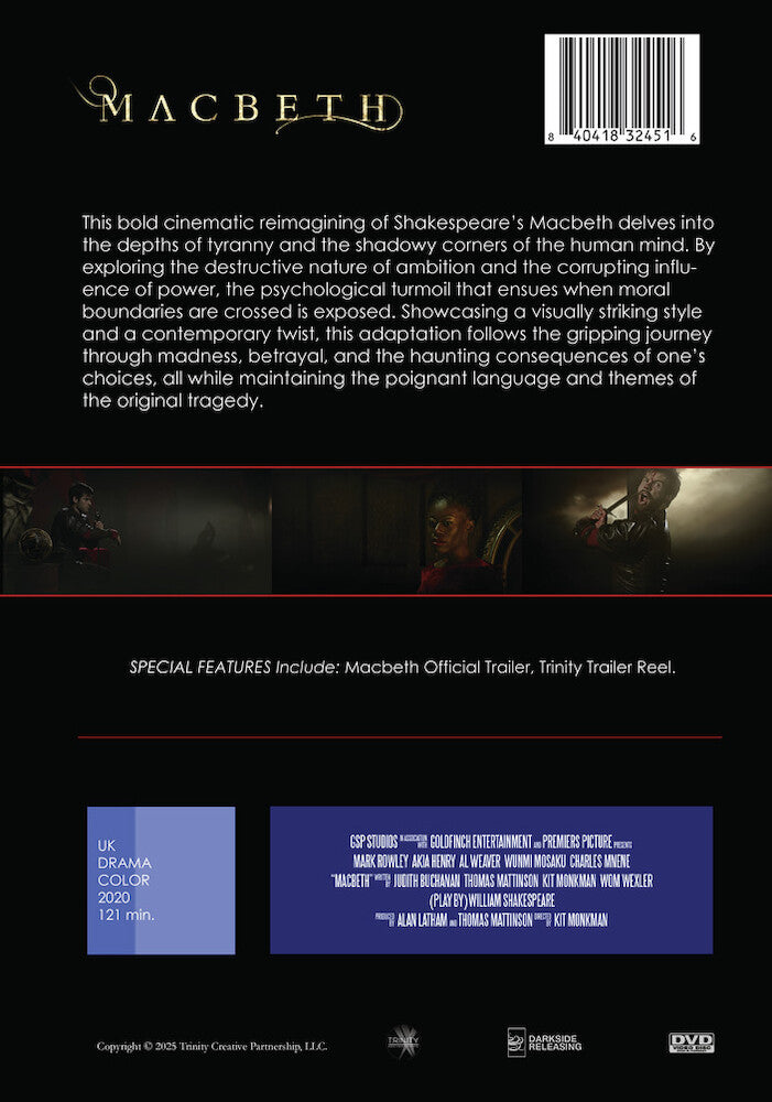 macbeth - Back Panel - DVD