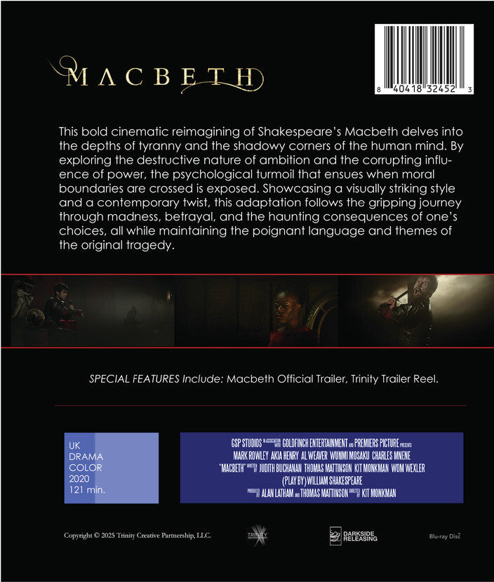macbeth - Back Panel - Blu-ray
