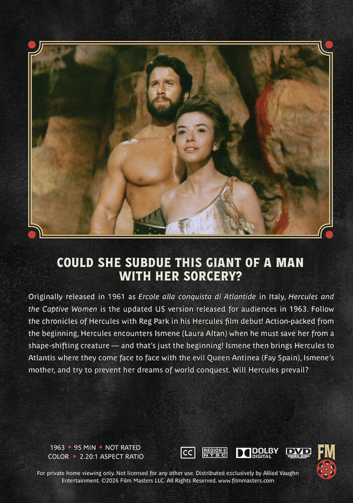 Hercules and the Captive Women (1961)| Newly Restored Archive Collection - Back Panel - 