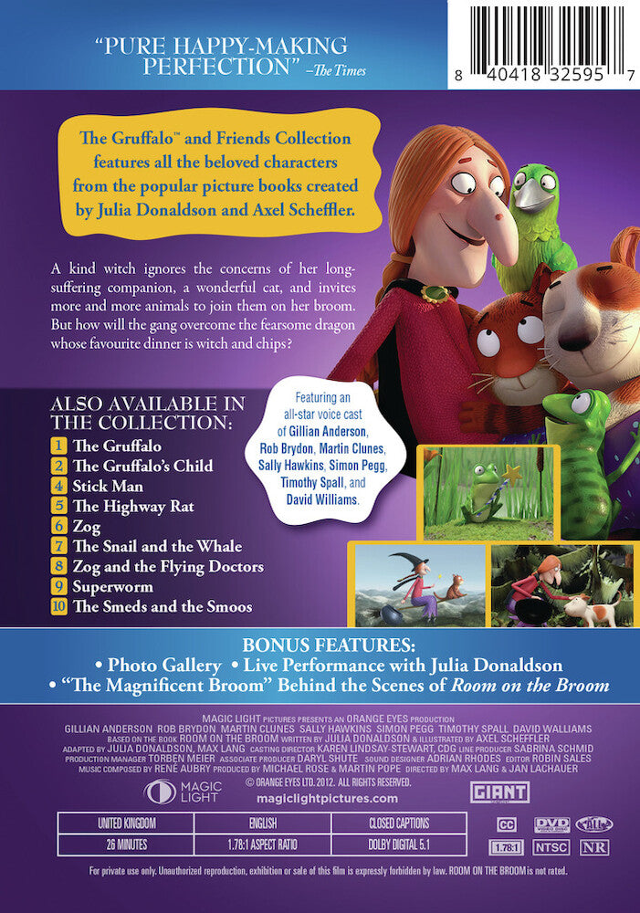room on the broom - Back Panel - DVD
