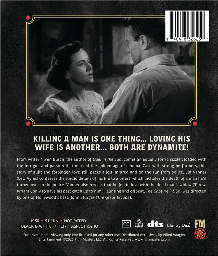 the capture (1950) | newly restored archive collection - Back Panel - Blu-ray