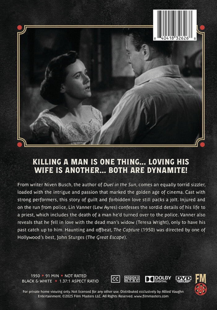 the capture (1950) | newly restored archive collection - Back Panel - DVD