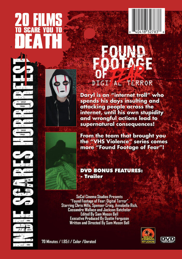 found footage of fear: terror - Back Panel - DVD