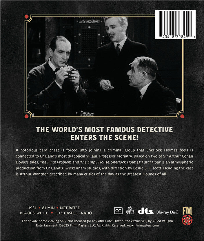 the fatal hour (1931) | newly restored archive collection - Back Panel - Blu-ray