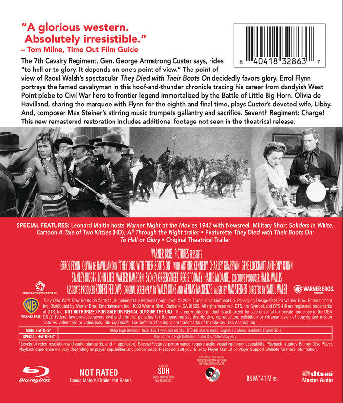 they died with their boots on - Back Panel - Blu-ray