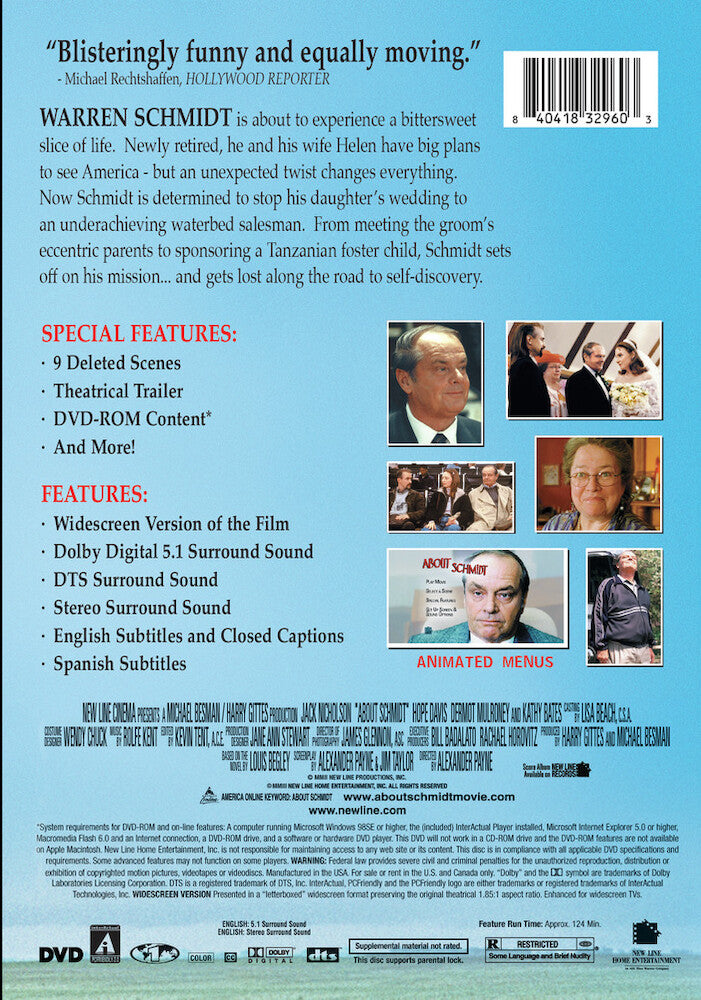 about schmidt - Back Panel - DVD