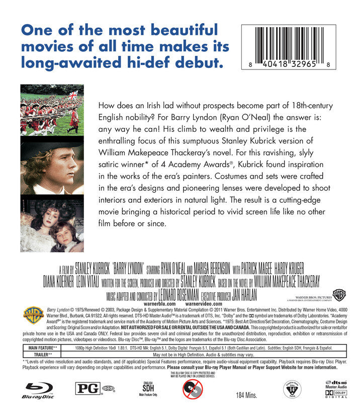 barry lyndon - Back Panel - Blu-ray