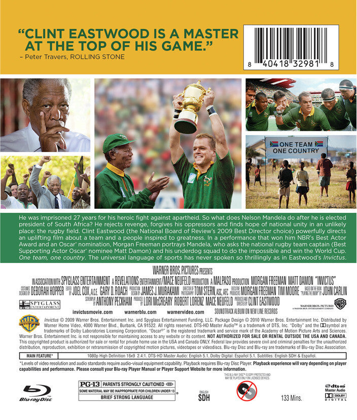Invictus [Blu-ray] - Back Panel - 