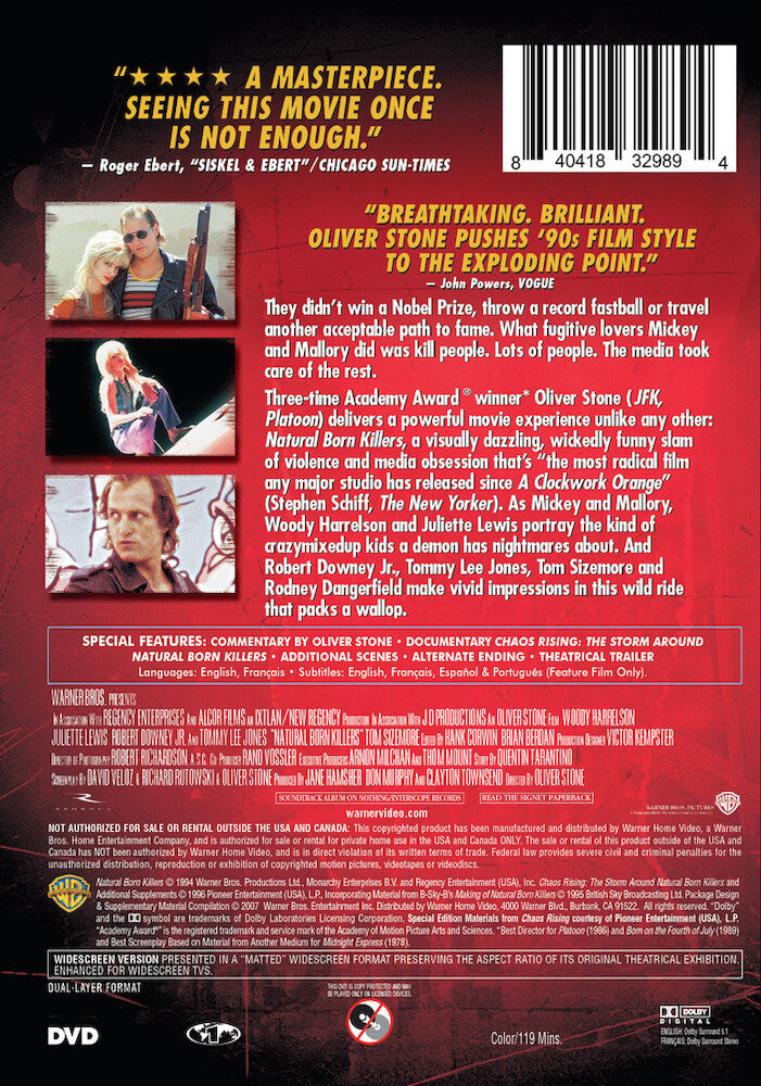 Natural Born Killers (Oliver Stone Collection) - Back Panel - 