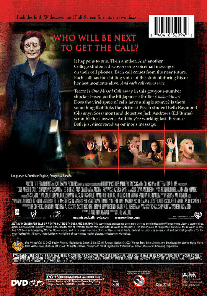 one missed call - Back Panel - DVD