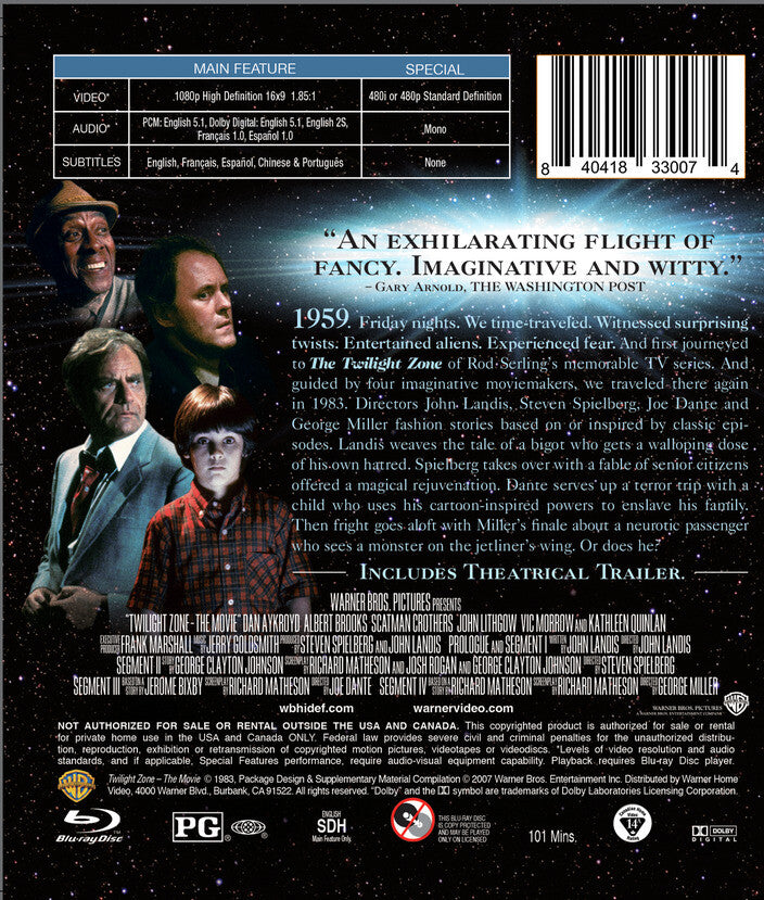 twilight zone: the movie - Back Panel - Blu-ray