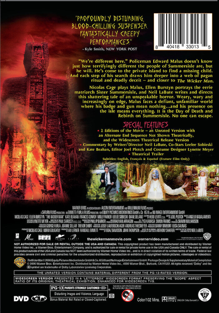 the wicker man - Back Panel - DVD