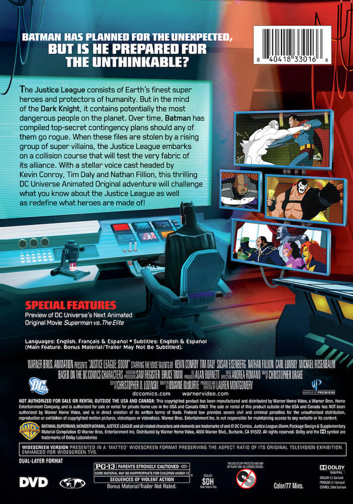 DCU Justice League: Doom - Back Panel - 