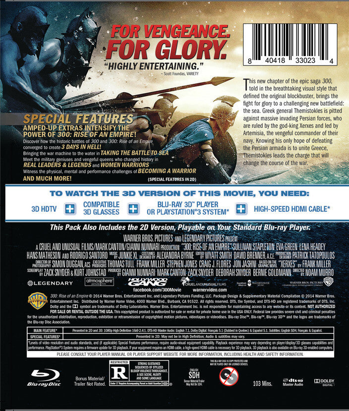 300: rise of an empire - Back Panel - Blu-ray