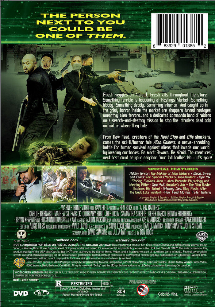 alien raiders - Back Panel - DVD