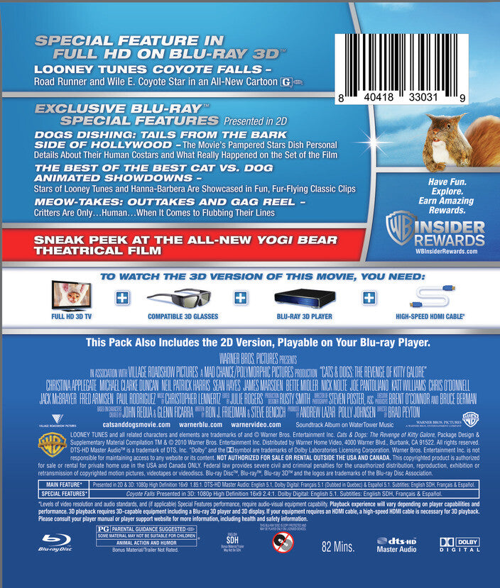 cats & dogs: the revenge of kitty galore - Back Panel - Blu-ray