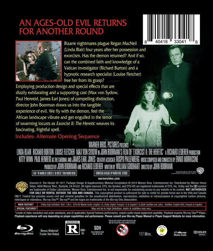 Exorcist 2: The Heretic [Blu-ray] - Back Panel - 