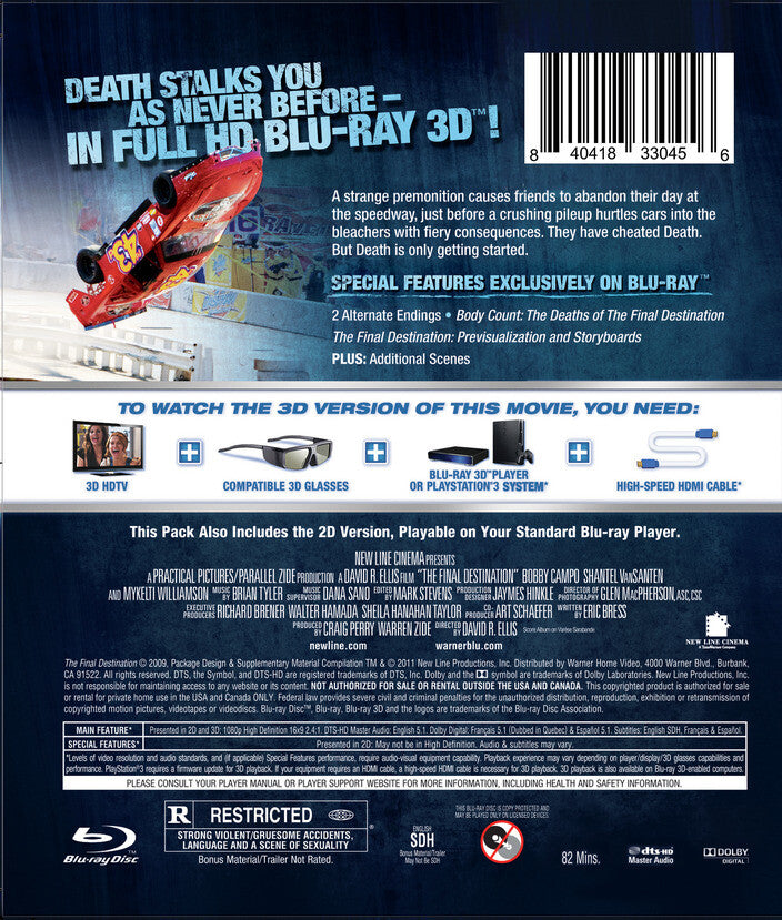 The Final Destination (2009) [Blu-ray] - Back Panel - 