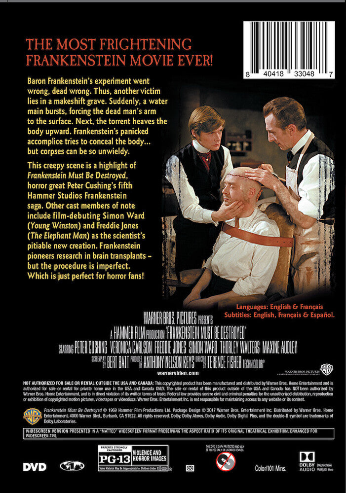 frankenstein must be destroyed - Back Panel - DVD