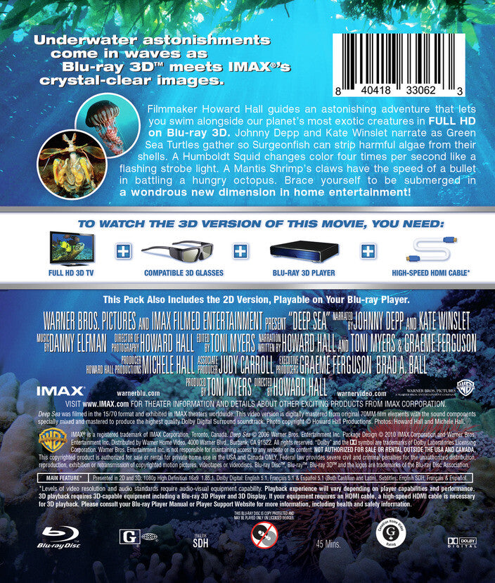 IMAX: Deep Sea [3D Blu-ray] - Back Panel - 